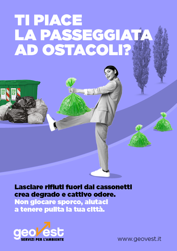 Ti piace la passeggiata ad ostacoli? Manifesto Campagna abbandoni