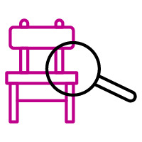 Icona sedia e cerca secondo giro