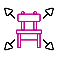 icona 4 frecce e sedia secondo giro