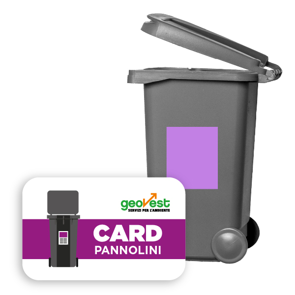 bidone e card per la raccolta pannolini