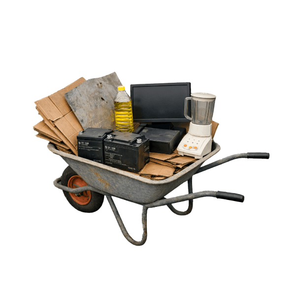 Cariola con rifiuti da portare al Centro di raccolta